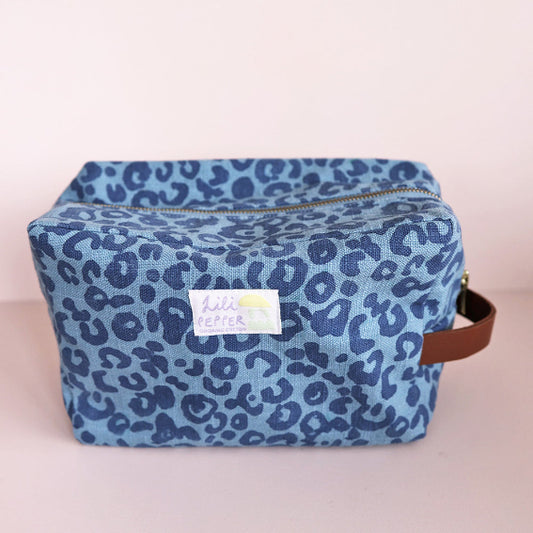 Necessaire Blockprint Leo Blue