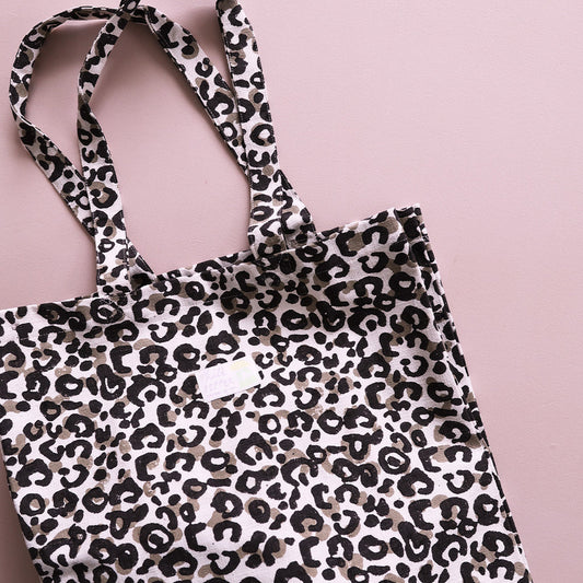 Tote Bag Handbedruckt Leo Brown