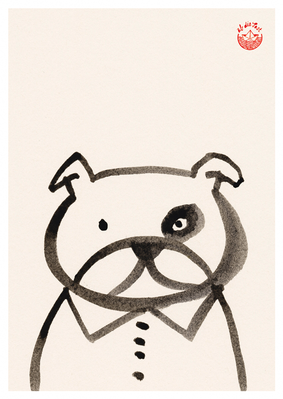 Postkarte Freunde Hund