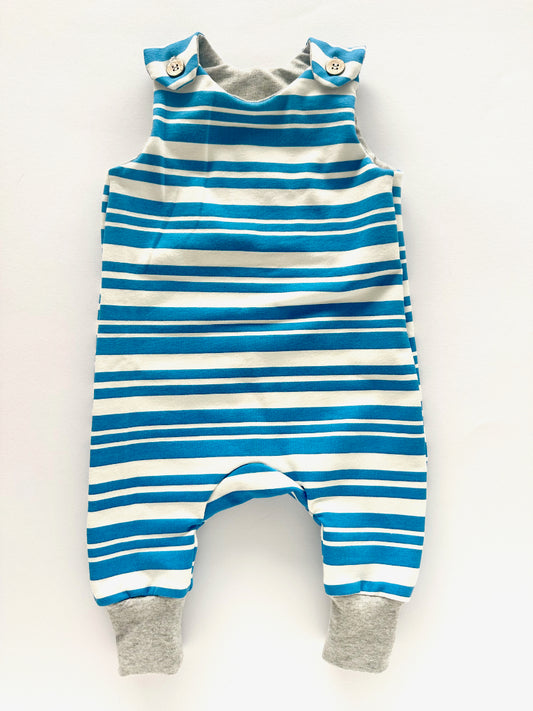 Babystrampler Stripes blau/weiss
