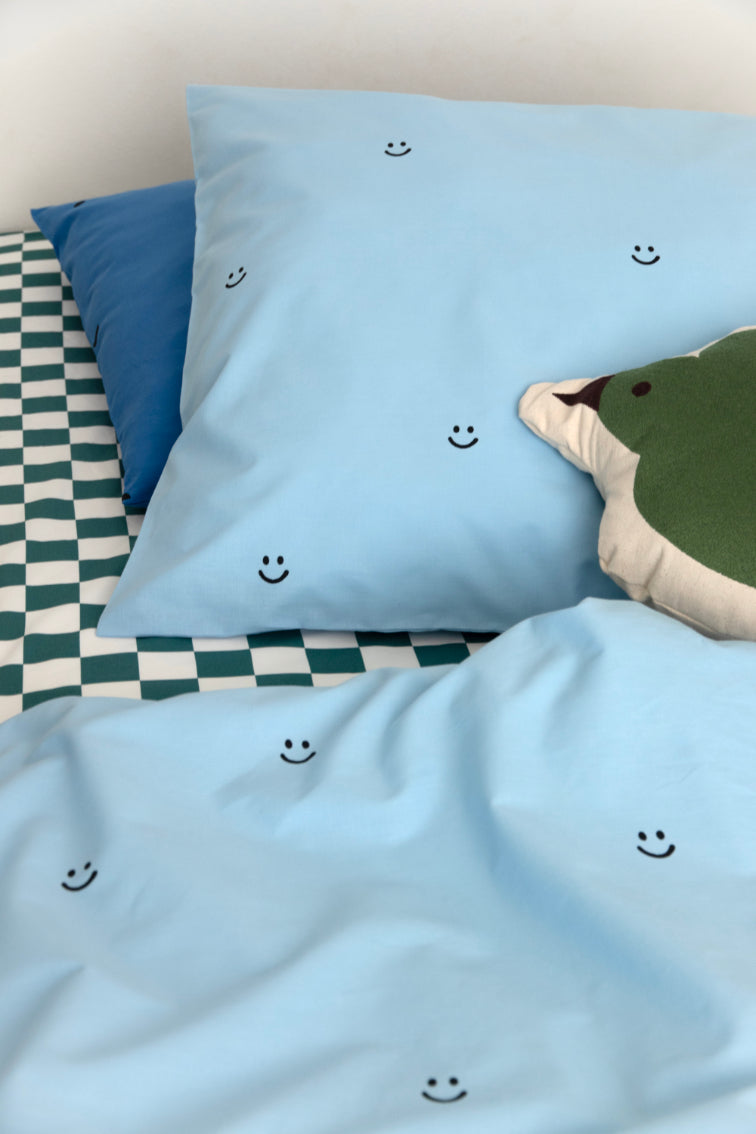 smiley blue studio ditte eli-ju bettwäsche set kinderbettwäsche