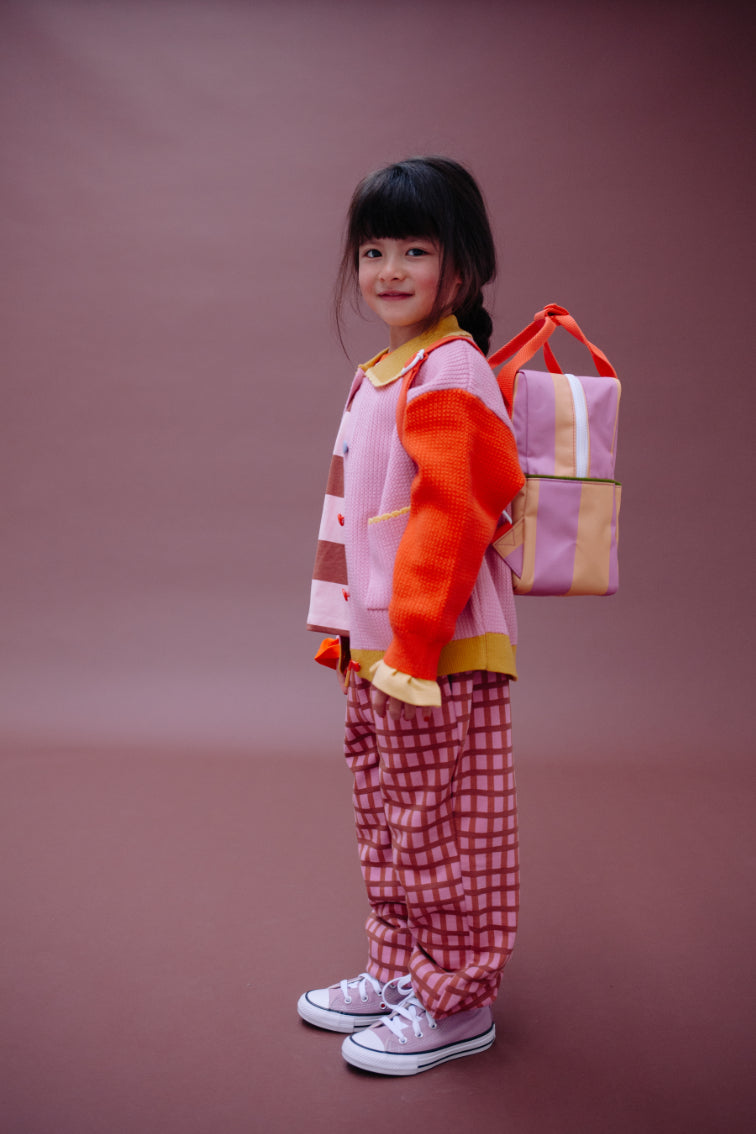 Rucksack klein Lemon Tree Stripes Rosebay Pink + Apple Juice