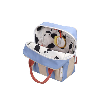Rucksack klein Lemon Tree Stripes Cloud Blue + Twiggy Beige