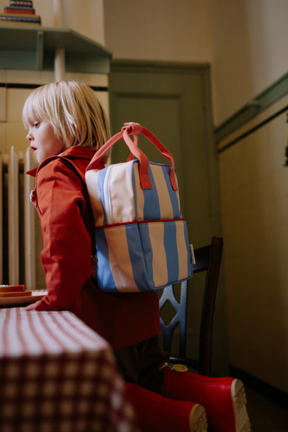 Rucksack klein Lemon Tree Stripes Cloud Blue + Twiggy Beige