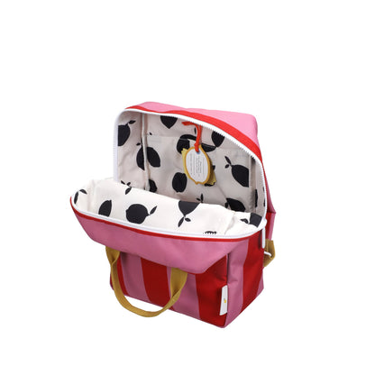 Rucksack Medium Lemon Tree Stripes Red Apple + Rosebay Pink