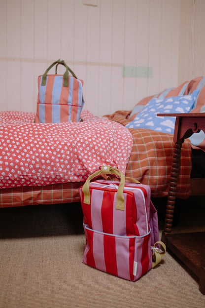 Rucksack Medium Lemon Tree Stripes Red Apple + Rosebay Pink