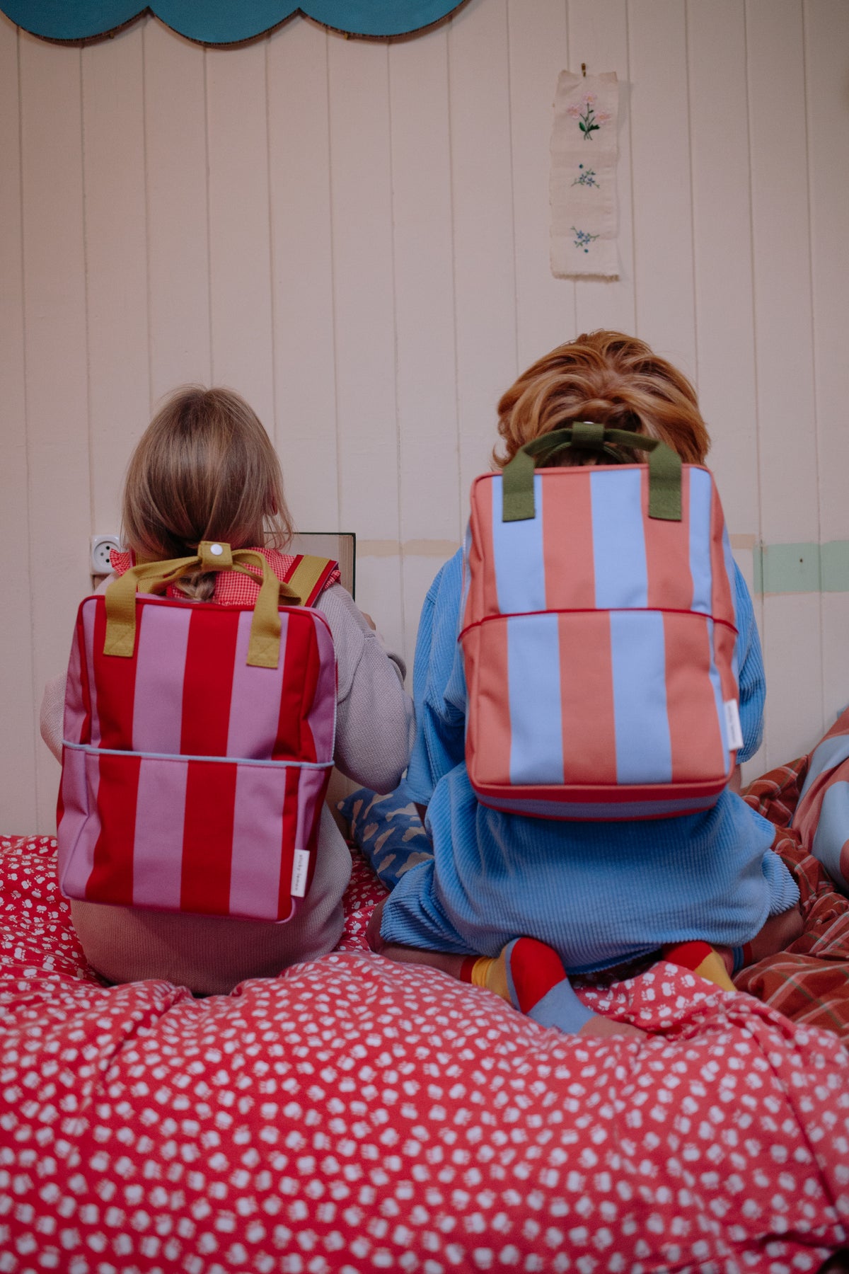 Rucksack Medium Lemon Tree Stripes Red Apple + Rosebay Pink