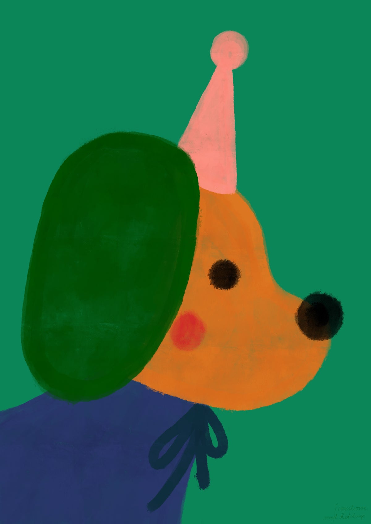 Postkarte Partyhund