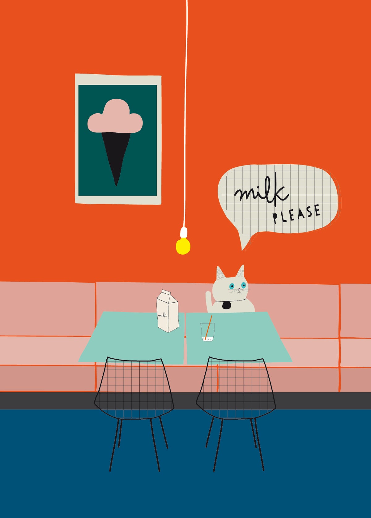 Postkarte Milk Please
