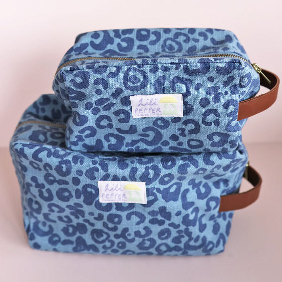 Trousse Blockprint Leo Bleu