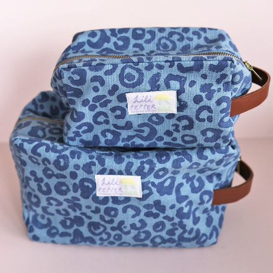 Necessaire Blockprint Leo Blue