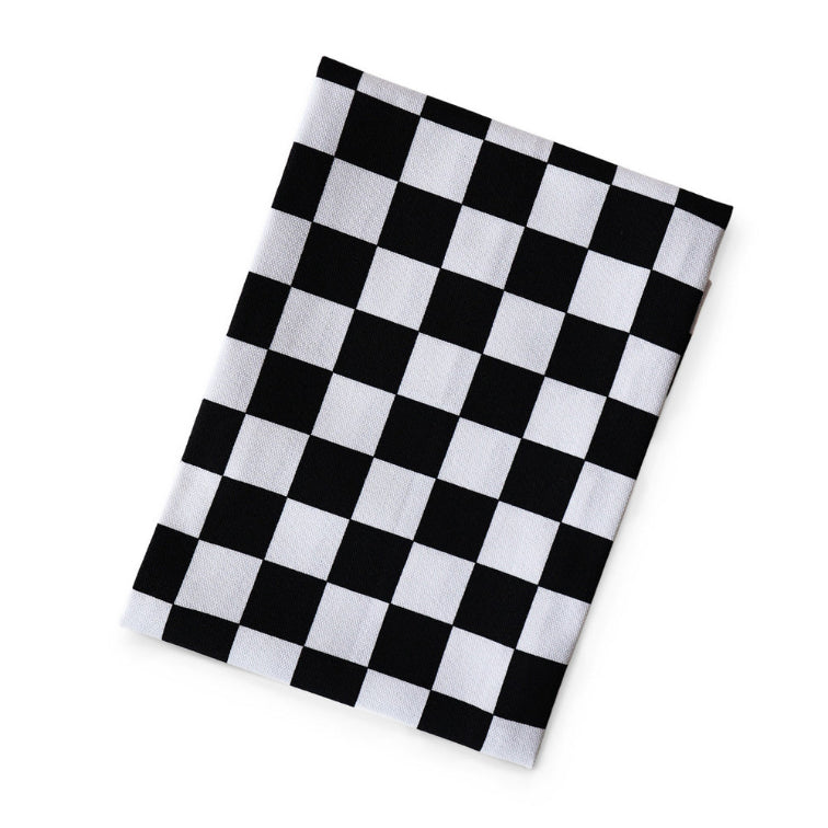 Geschirrtuch check black white