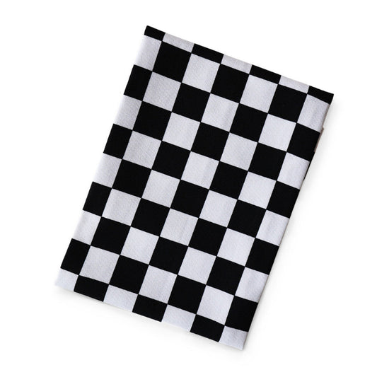 Geschirrtuch check black white