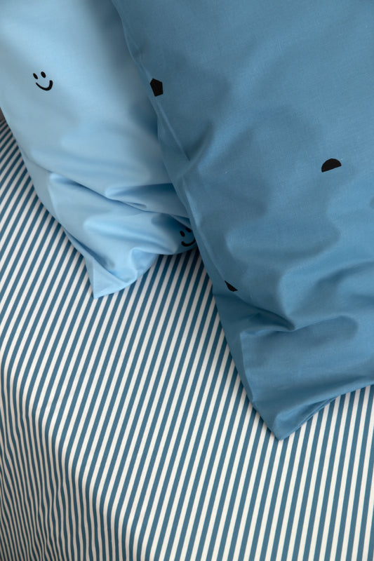 Fixleintuch small stripes denim blue