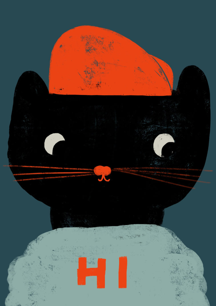 Postkarte Black Cat