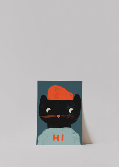 Postkarte Black Cat
