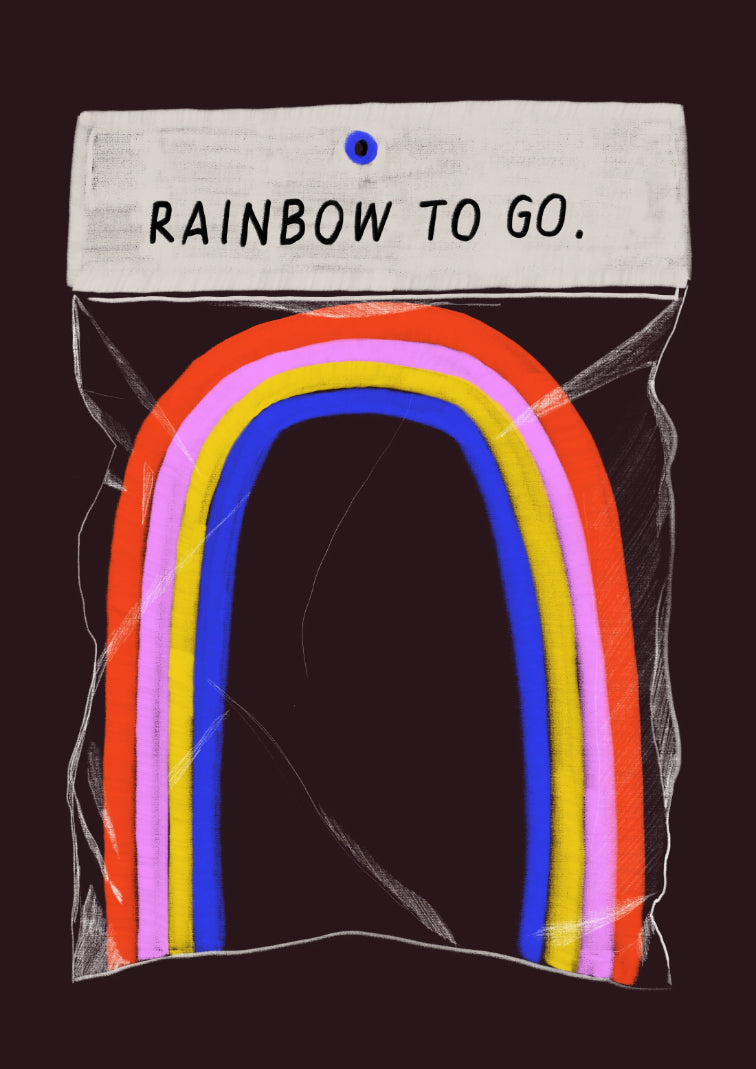 Postkarte Rainbow to go