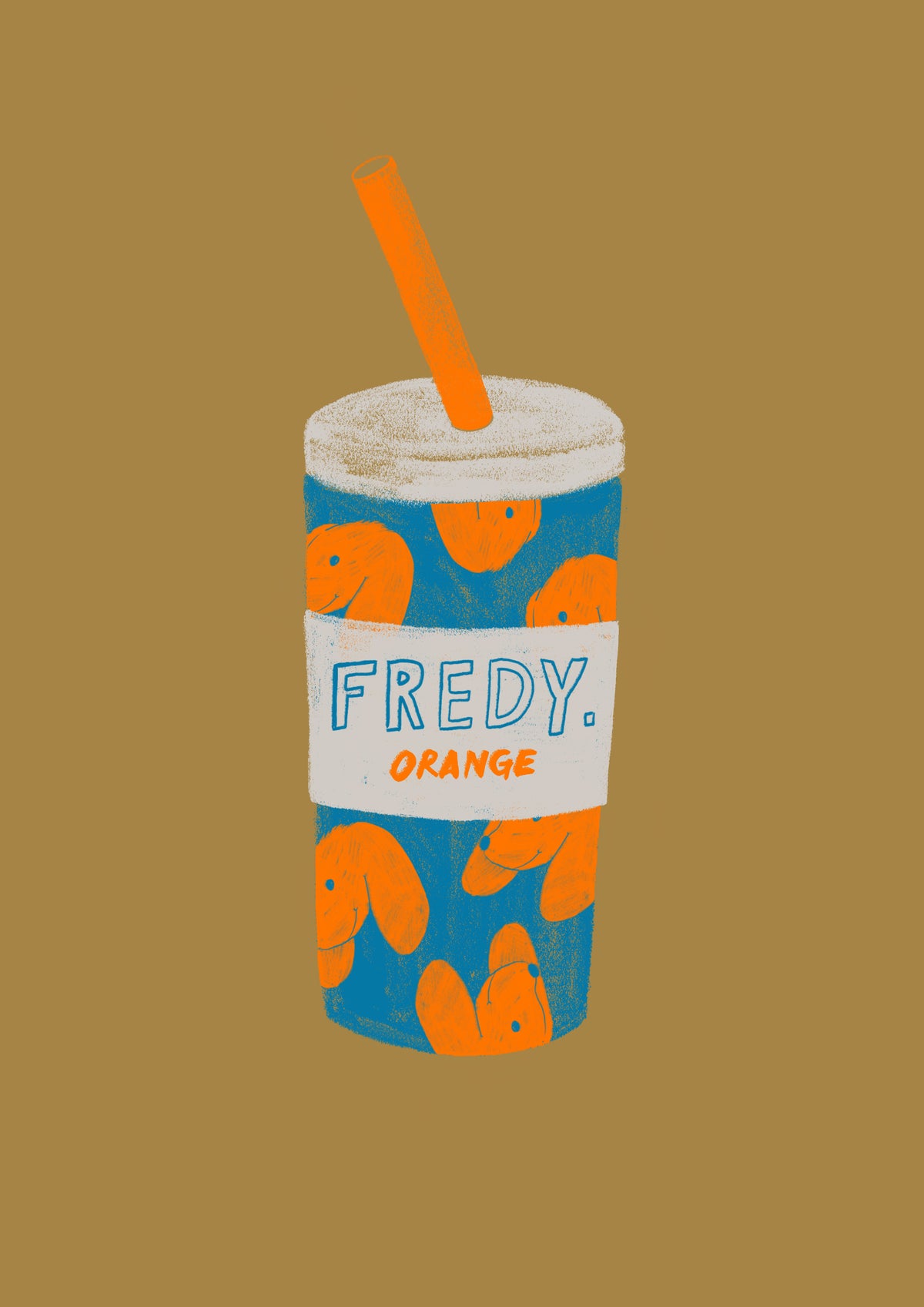 Postkarte Fredy Orange