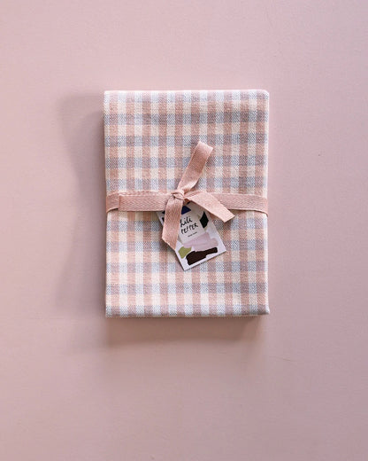 Geschirrtuch gewoben check caramel blue