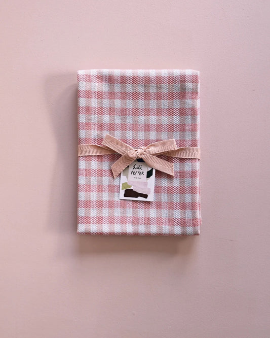 Geschirrtuch gewoben check rose blue