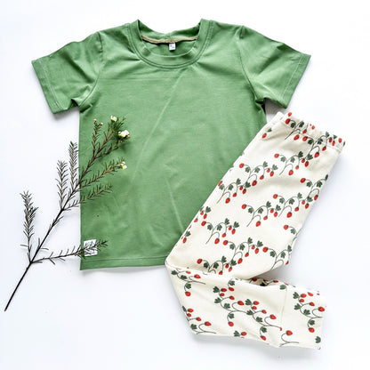 Legging côtelé fraises des bois