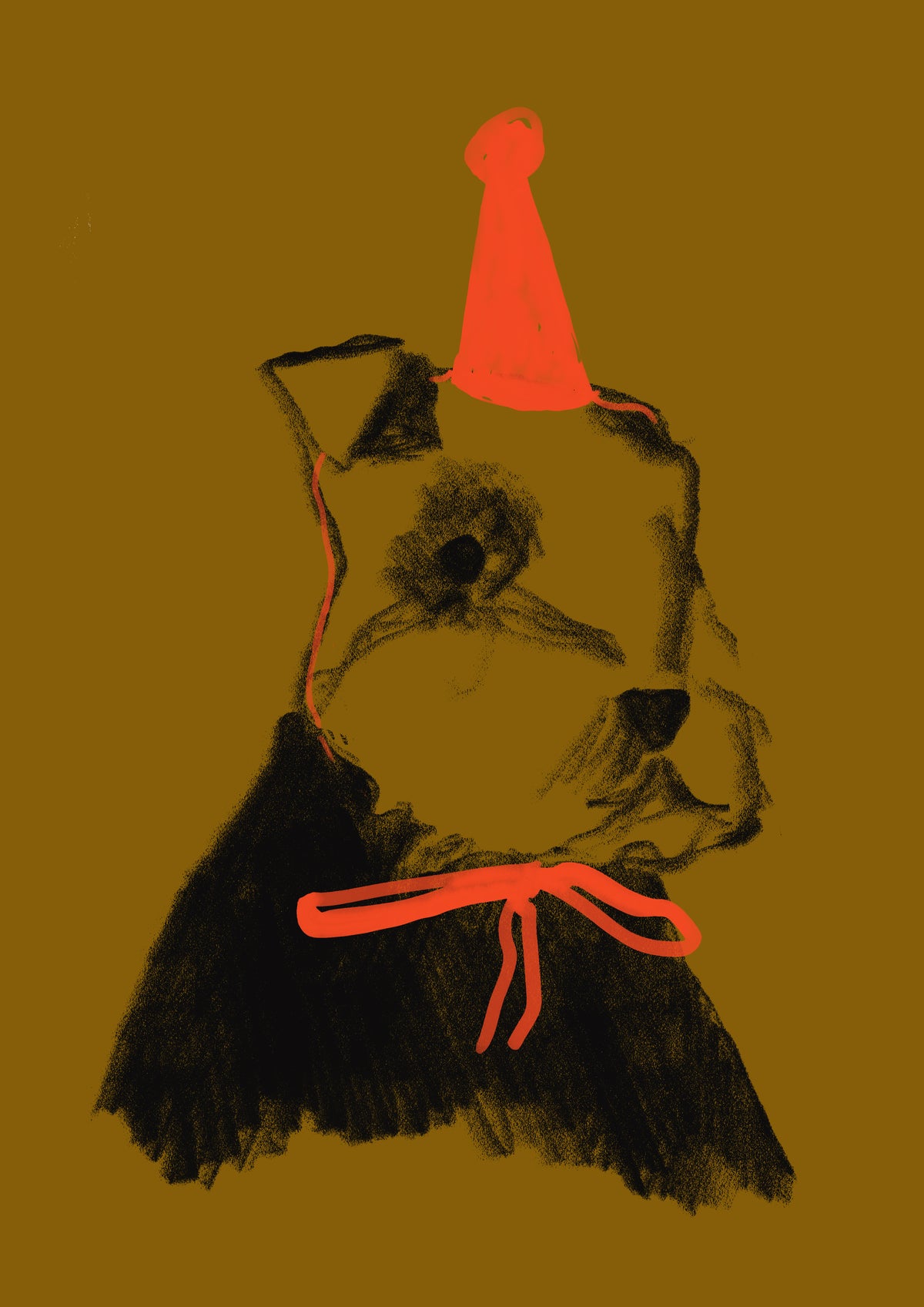 Postkarte Goldhund
