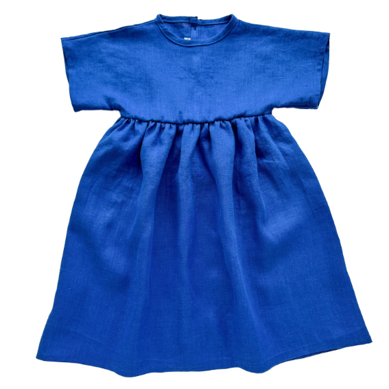Robe en lin cobalt