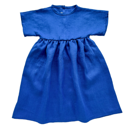 Robe en lin cobalt