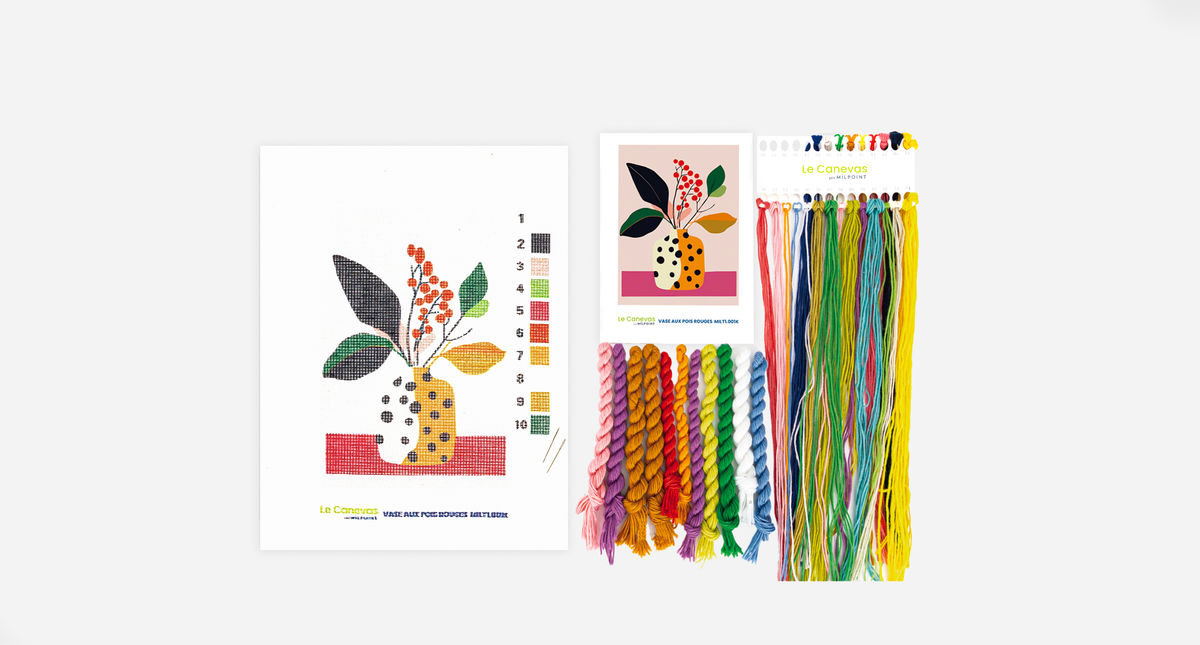 Tapisserie-Stickset "Vase mit roten Beeren"