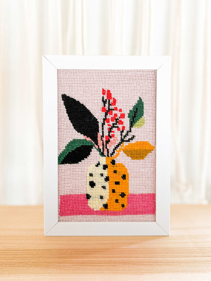 Tapisserie-Stickset "Vase mit roten Beeren"
