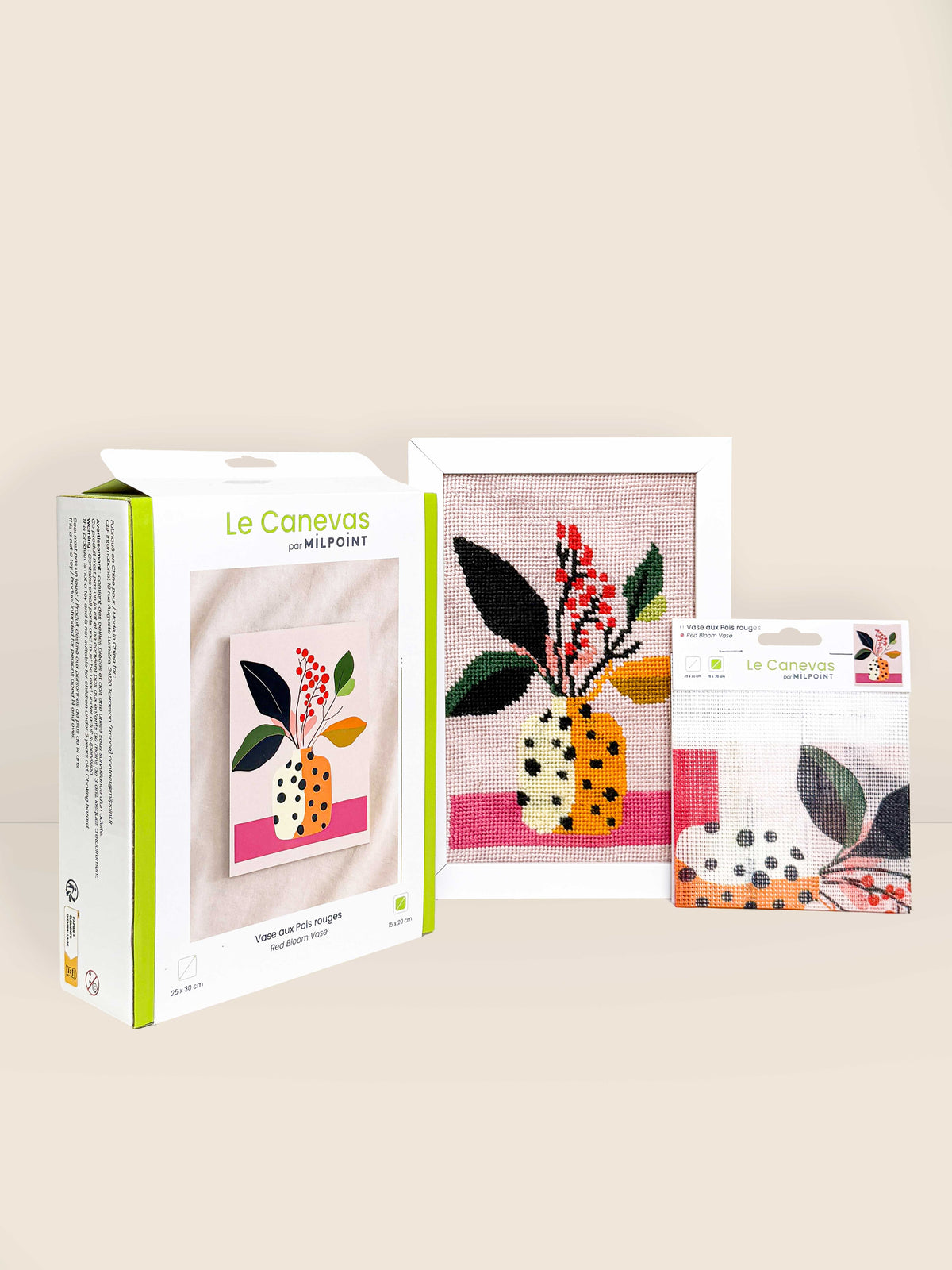 Tapisserie-Stickset "Vase mit roten Beeren"
