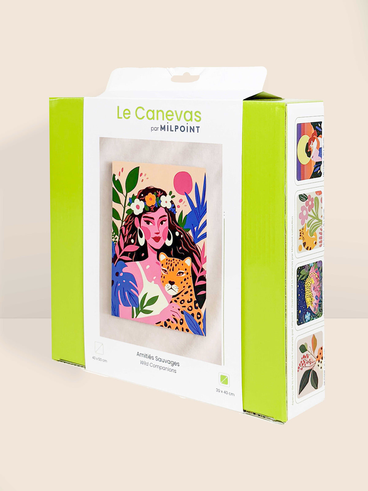 Tapisserie-Stickset "Frau mit Leopard"