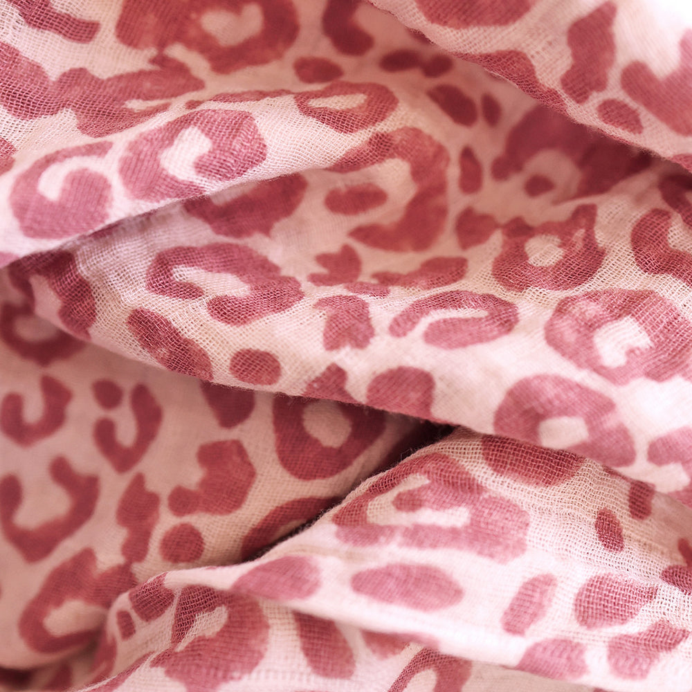 Serviette paréo léopard rose