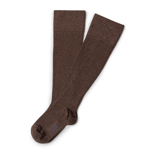 Glitzernde Energie Kniesocken Anne-Sophie - Chocolat au lait