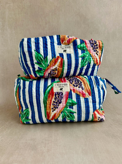 Papaya blue toiletry bag