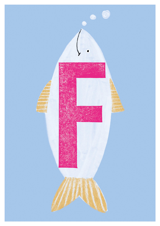 Postkarte Das ABC F
