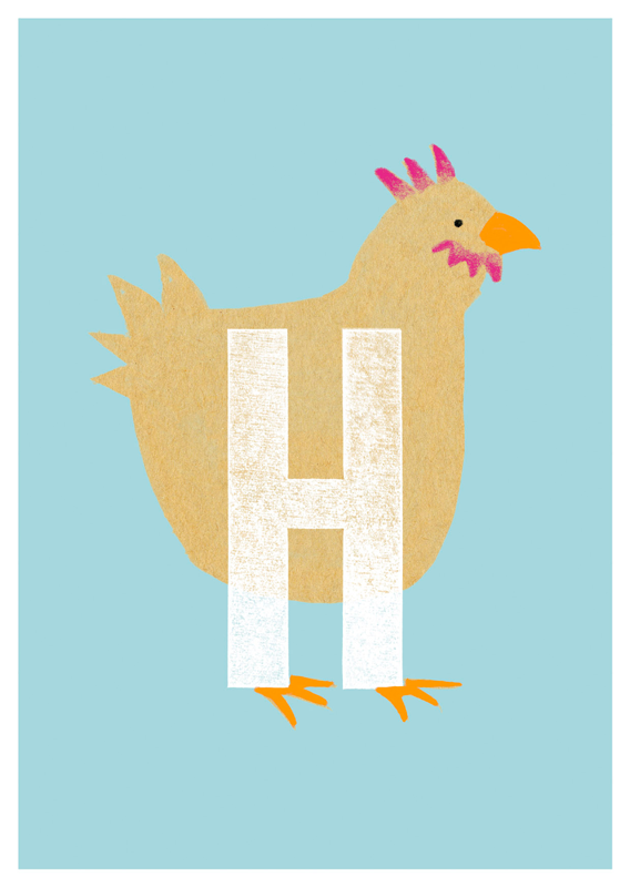 Postkarte Das ABC H
