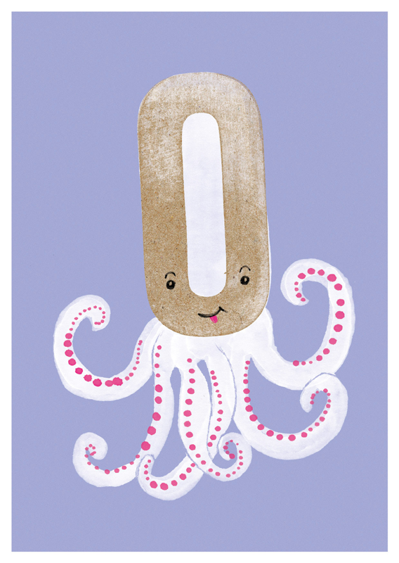 Postkarte Das ABC O