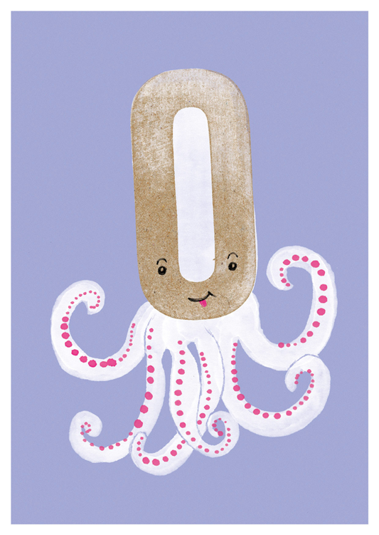 Postkarte Das ABC O