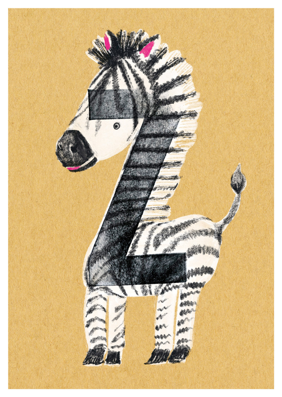 Postkarte Das ABC Z
