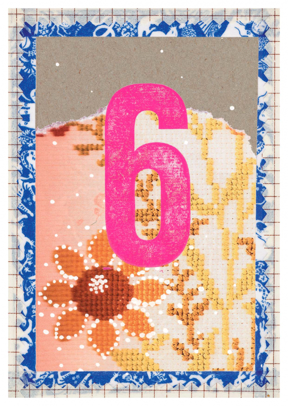 Carte postale chiffres 6