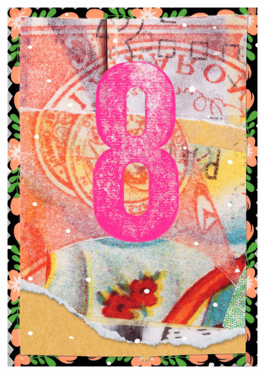 Postkarte Zahlen 8
