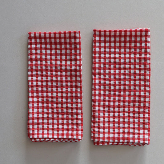 Serviette check red