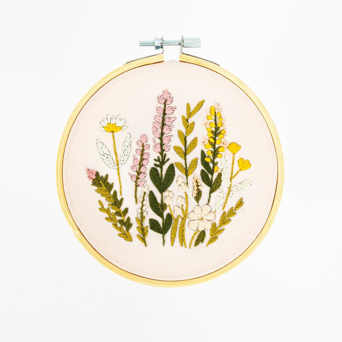 Stickset mit Stickrahmen "Blumenwiese"