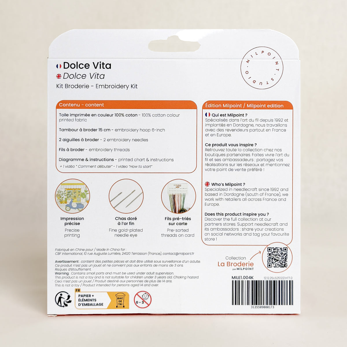 Stickset mit Stickrahmen "La dolce vita"