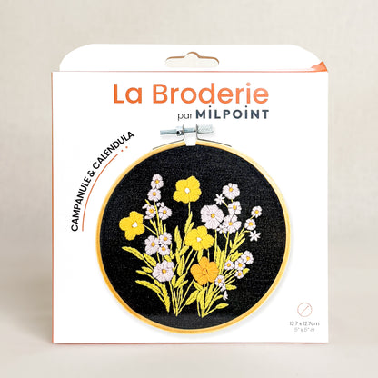 Stickset mit Stickrahmen "Glocken- & Ringelblume"