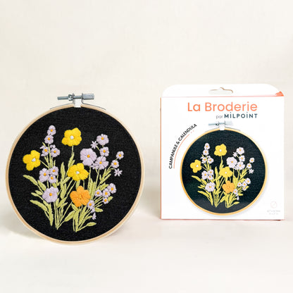 Stickset mit Stickrahmen "Glocken- & Ringelblume"