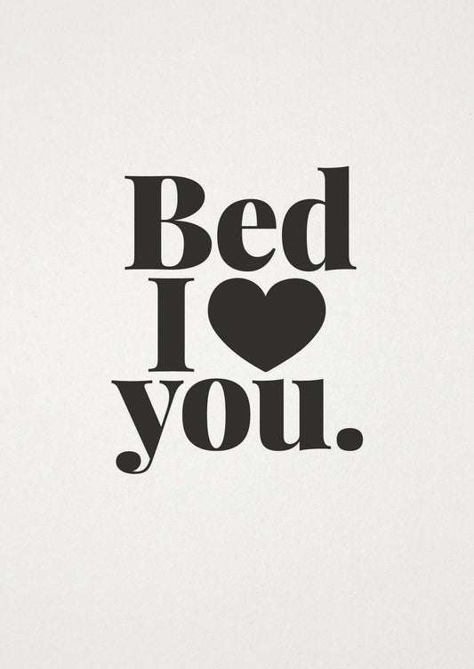 Postkarte Bed I love you