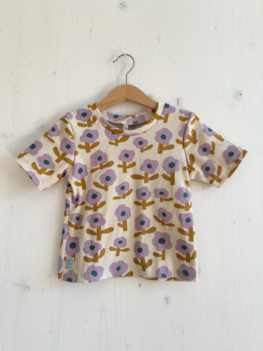 Rib Tee cropped flowers