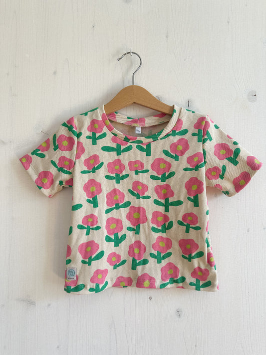 Rib Tee cropped flowers